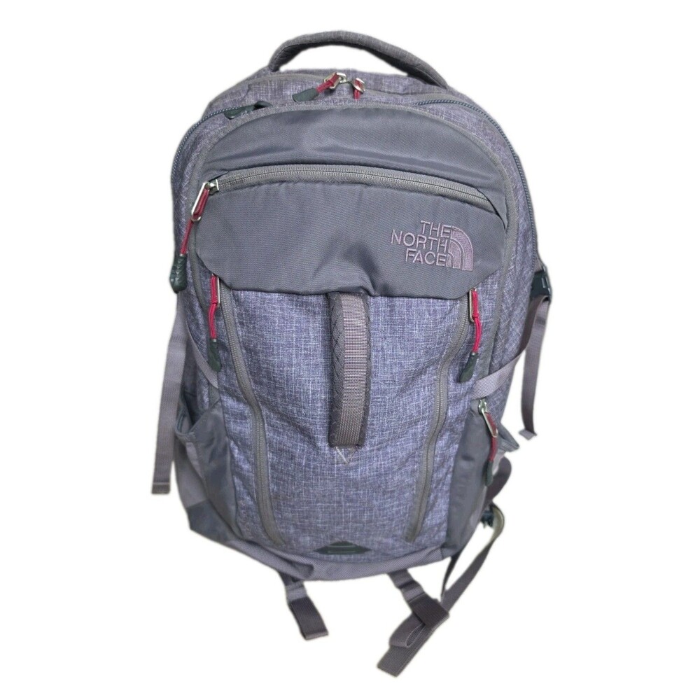 North Face Surge Laptop Backpack Rabbit Grey Heather/Cerise